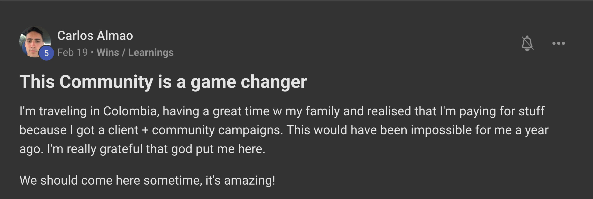 Carlos Almao: This Community is a game changer